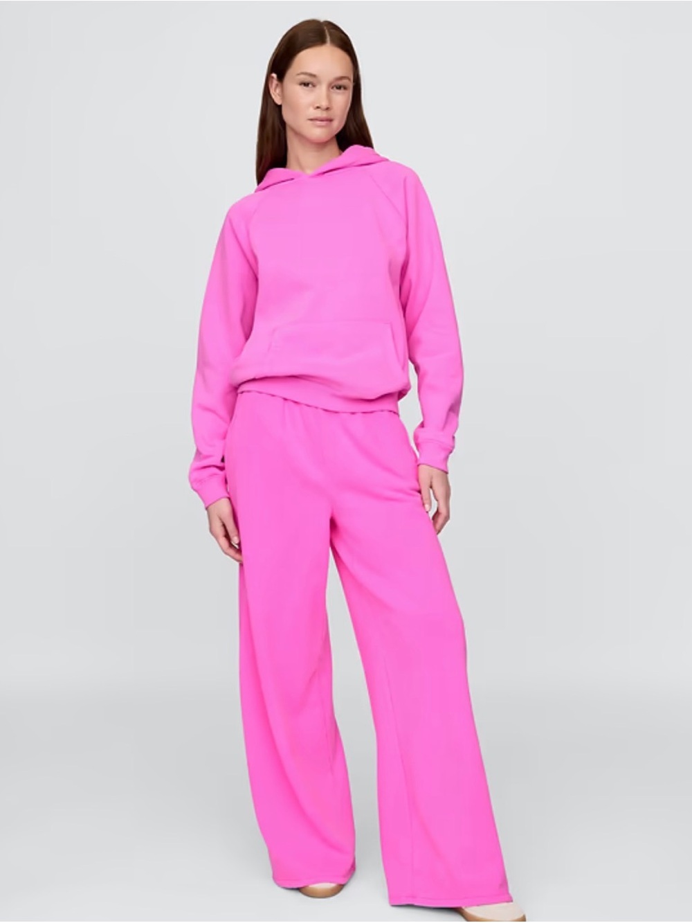 GAP VintageSoft Wide Leg Lounge Pants - Pink